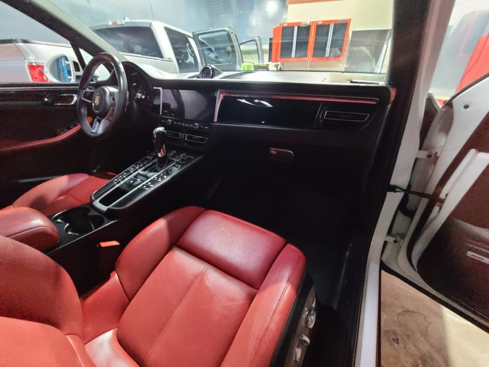 Red leather interior after interior detailing