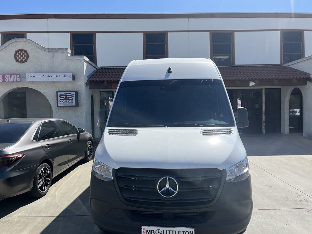 Mercedes Sprinter van outside the shop
