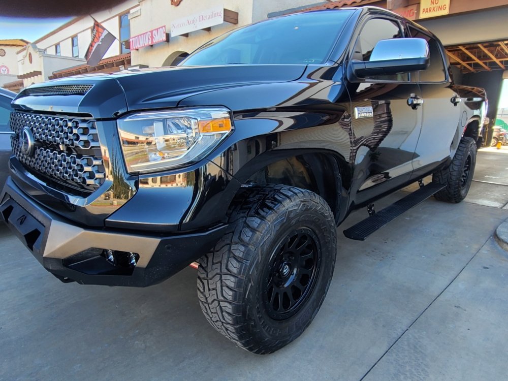Black Toyota Tundra front end