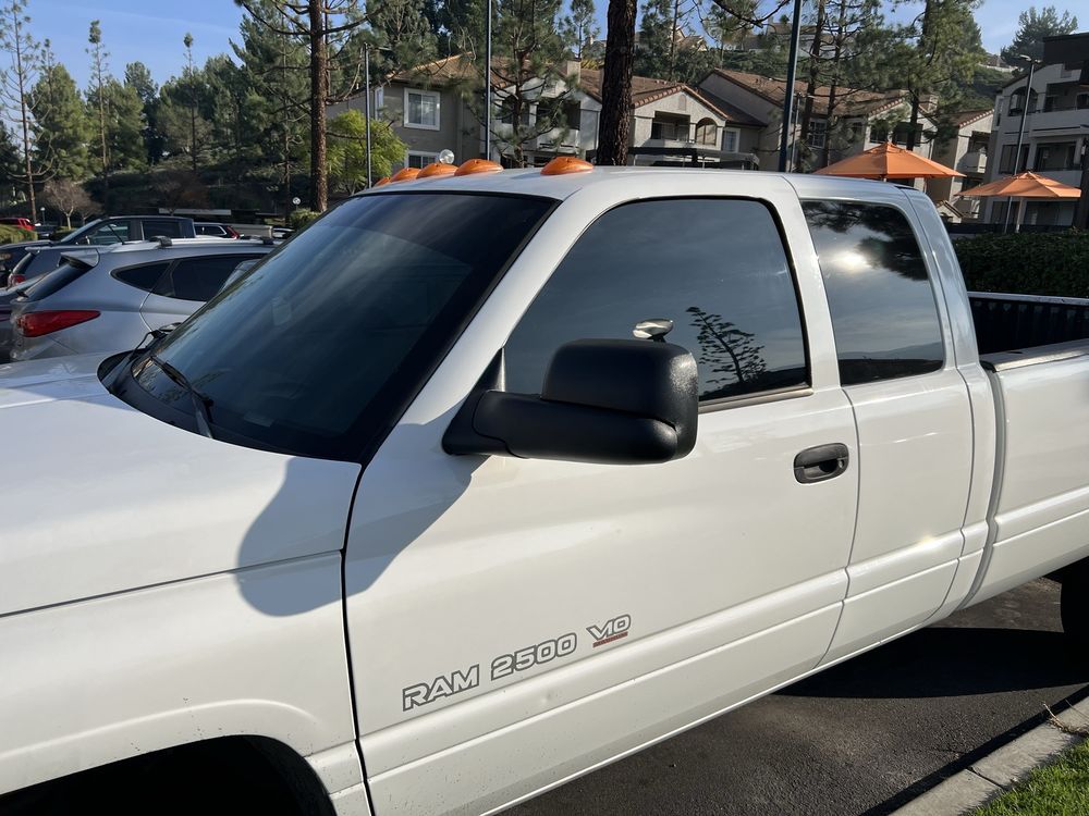 White Ford Super Duty at the shop