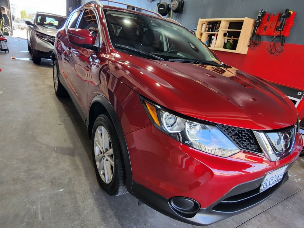 Red crossover freshly detailed