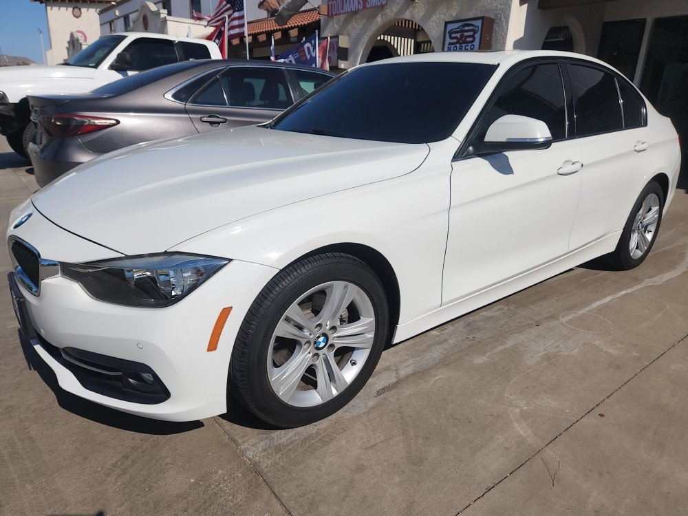 White BMW 3 Series after detail