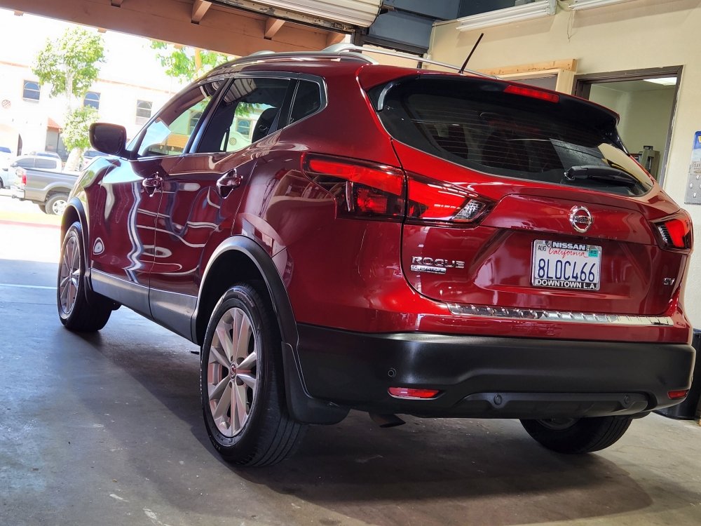 Nissan crossover outside the shop