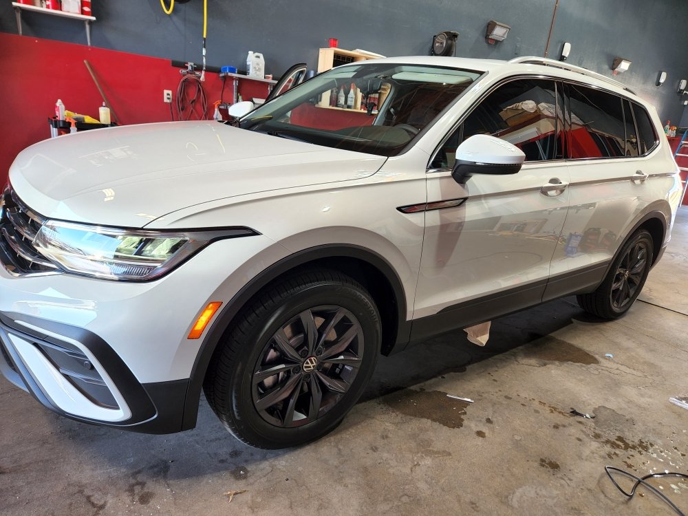 White Volkswagen Tiguan after detail